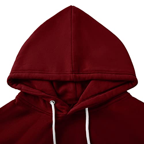 CMTOP Sudadera con Capucha Mujer Sudadera para Mujer De Manga Larga Chaqueta Abrigo Otoño Invierno Hoodie Sudadera Sueltos Pullover con Estampado la Camiseta(Vino Rojo,XL)