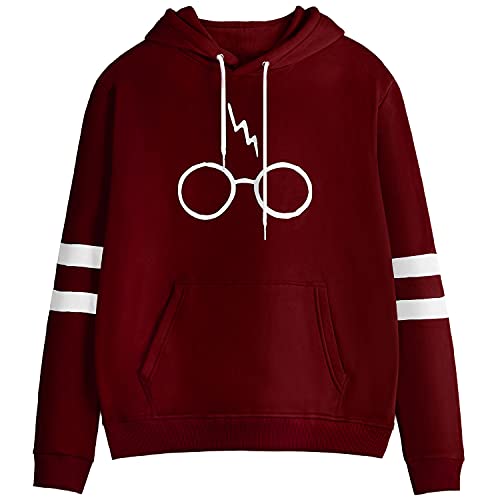 CMTOP Sudadera con Capucha Mujer Sudadera para Mujer De Manga Larga Chaqueta Abrigo Otoño Invierno Hoodie Sudadera Sueltos Pullover con Estampado la Camiseta(Vino Rojo,XL)