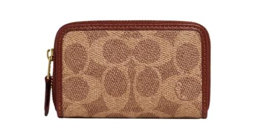 Coach C6725 Signature - Cartera pequeña, color marrón