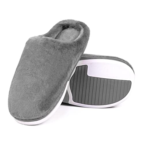 CoboFamily Zapatillas Casa Hombre Cálido Espuma de Memoria Invierno Pantuflas Suela TPR Antideslizante (Gris019, 42/43)