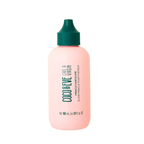 Coco & Eve Miracle Hair Elixir. Coconut Oil with Hyaluronic Acid Leave in Conditioner. Hair Treatment for Dry Damaged Hair | Frizz control. Protects Hair from Heat Styling (100ml)