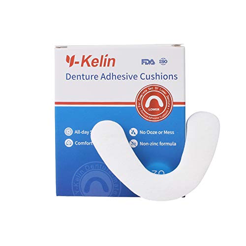 Cojín adhesivo para dentadura inferior Y-Kelin, 30 almohadillas (1 Pack)