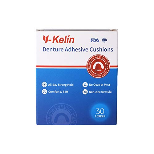 Cojín adhesivo para dentadura inferior Y-Kelin, 30 almohadillas (1 Pack)