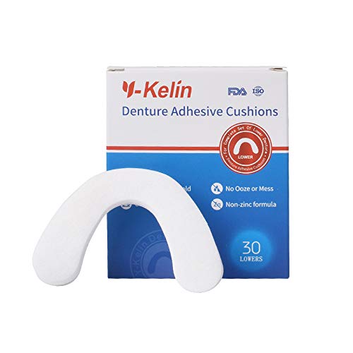 Cojín adhesivo para dentadura inferior Y-Kelin, 30 almohadillas (1 Pack)