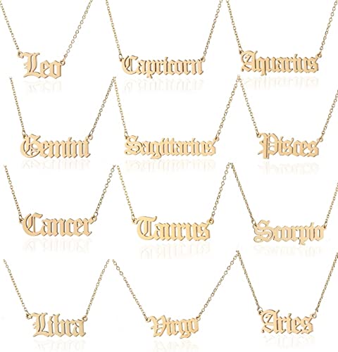 Collar con colgante de constelación de signos del zodiaco de Escorpio chapado en oro para mujeres regalos de cumpleaños