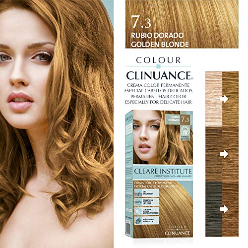 Colour Clinuance. Tinte Capilar Cabellos Delicados. 7.3 Rubio Dorado, Coloración Permanente Sin Amoniaco, Más Brillo, Color Intenso, 100% Cobertura, Testado Dermatologicamente, Pack de 3