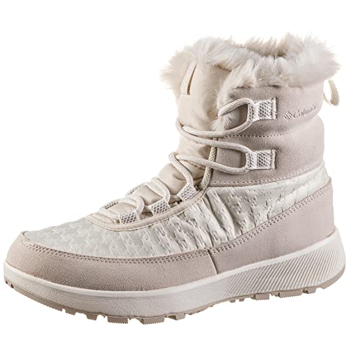 Columbia SLOPESIDE Peak Luxe, Botas para Nieve Mujer, Marrón (Dark Stone/Sea Salt), 39 EU