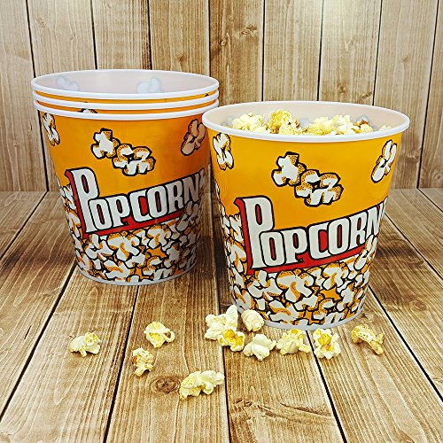 com-four® 8X Cubo de Palomitas de maíz - Cuenco de Palomitas de maíz con una Capacidad de 2,8 litros - Bol de Palomitas para la Cine en casa (08 Piezas)