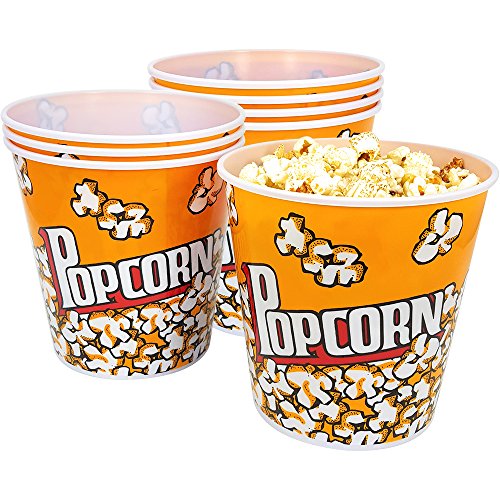 com-four® 8X Cubo de Palomitas de maíz - Cuenco de Palomitas de maíz con una Capacidad de 2,8 litros - Bol de Palomitas para la Cine en casa (08 Piezas)