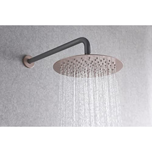 Conjunto de ducha empotrada pared de laton gris mate y champagne rociador redondo Line Imex GPD038/GC