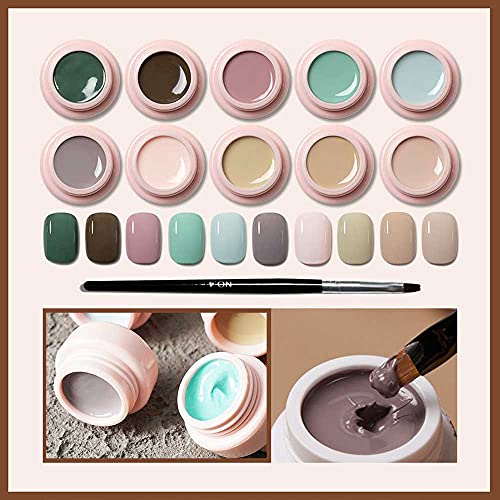 Conjunto de uñas de gel de crema sólida para uñas de arte Uv Geles Polaco Cepillo de esmalte de uñas de gel blanco Kit de esmalte de uñas de gel negro neón Nude Set para esmalte de uñas gel para arte