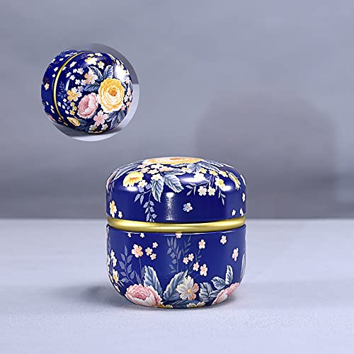 Contenedor de almacenamiento de té Frascos de especias Vela Cereales a granel Ollas herméticas Tazón de azúcar Caja de cocina Organizador Latas Latas de hierro Venta al por mayor Nuevo-Azul oscuro