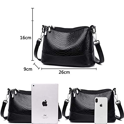 Coolives Bolso Bandolera para Mujer en Cuero PU Hobo Bolso Hombro Pequeña Elegant Bolsos de Mano Negro