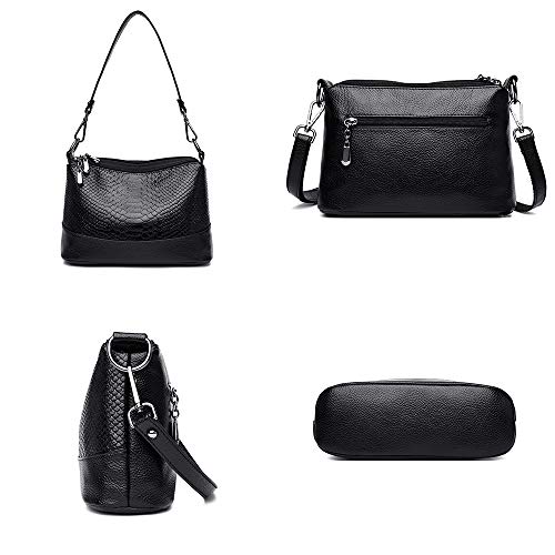 Coolives Bolso Bandolera para Mujer en Cuero PU Hobo Bolso Hombro Pequeña Elegant Bolsos de Mano Negro