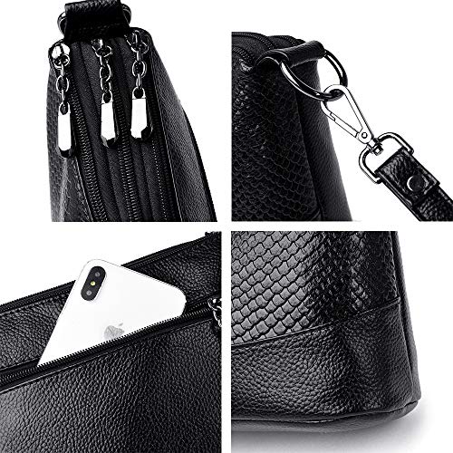 Coolives Bolso Bandolera para Mujer en Cuero PU Hobo Bolso Hombro Pequeña Elegant Bolsos de Mano Negro