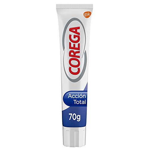 Corega, Acción Total, Crema Fijadora para Prótesis Dentales, Hasta 12 Horas de Fijación, 70 g