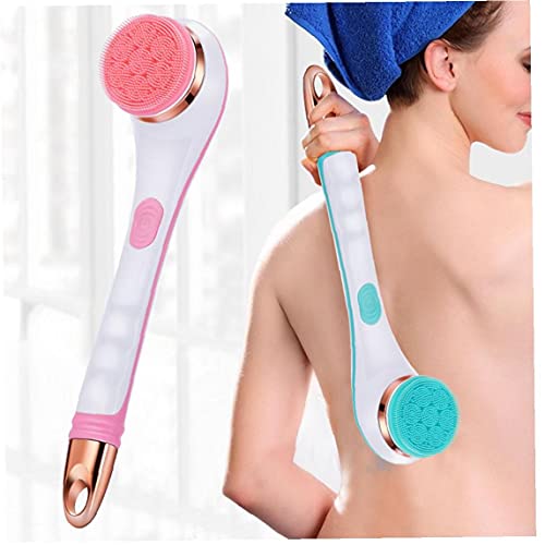 Corps électrique Brosse de Douche Massage Exfoliant Scrubber Souple en Silicone USB Rechargeable 2 Vitesse d'essorage Brosse de nettoyage Rose