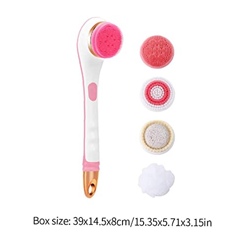 Corps électrique Brosse de Douche Massage Exfoliant Scrubber Souple en Silicone USB Rechargeable 2 Vitesse d'essorage Brosse de nettoyage Rose