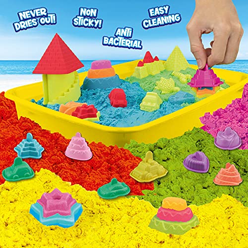 CRAZE MAGIC SAND Cofre de Arena Mágica Niños, Caja de actividades 700g con accesorios arena cinetica sin gluten 32343