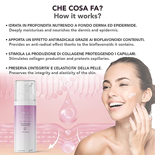 Crema facial Baba de caracol puro hidratante antiarrugas 50 ml Helix Healty – Mujer hombre – Efecto antiedad reafirmante iluminador facial – Para rostro cuello escote 100% natural Made in Italy