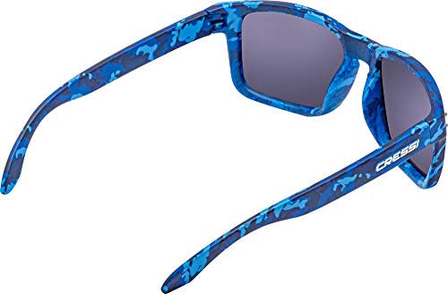 Cressi Blaze Sunglasses Gafas de Sol HTC polarizadas y repelentes al Agua, Adultos Unisex, Camouflage Shark/Espejadas Lentes Naranja, Talla única