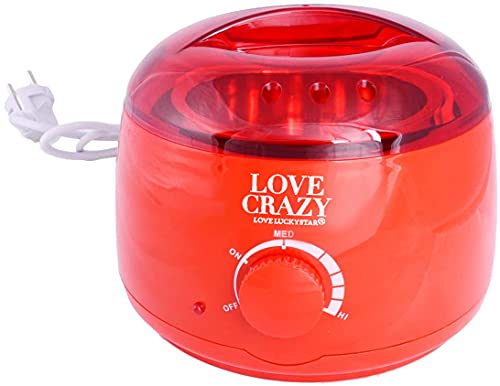 Cris nails - calentador de cera eléctrico love crazy para depilación profesional 500ml, incluido 1 bolsa de ceras en forma de frijoles y 10 espátulas pequeñas de madera.