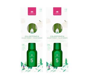 CRISTALINAS. Pack 2 Ambientadores Mikado Colorterapia de 2x125ml. Aroma Hojas Verdes.