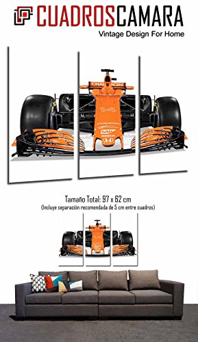 Cuadros Camara Poster Fotográfico Coche McLaren Honda Formula 1, Fernando Alonso 2017 Tamaño total: 97 x 62 cm XXL, Multicolor