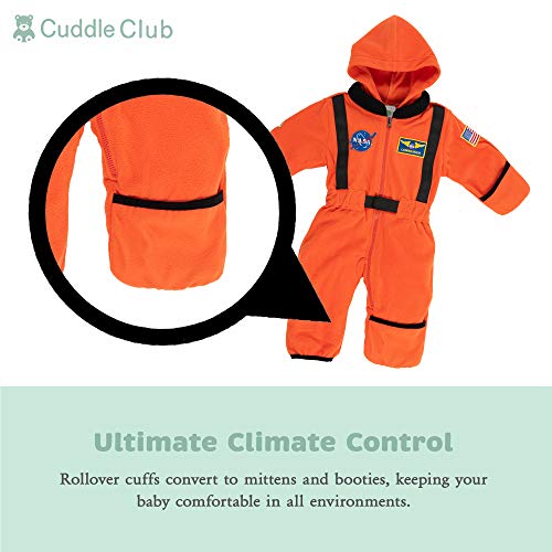 Cuddle Club Mono Polar Bebé para Recién Nacidos a Niños 4 Años - Pijamas Infantiles Chaqueta de Invierno Abrigo Polar Niño Mono de Niños - AstronautOrange0-3m