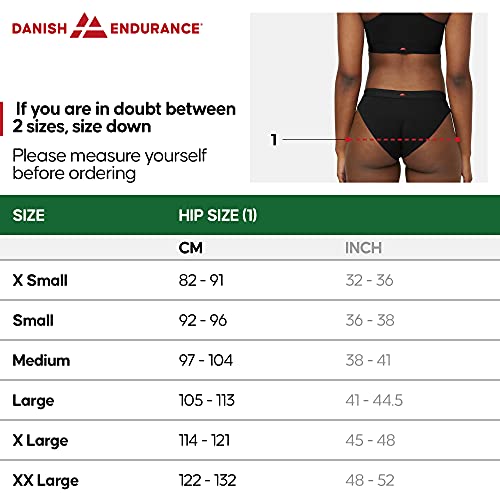 DANISH ENDURANCE Tanga Mujer en Algodón Orgánico Pack de 3 (Negro, Small)