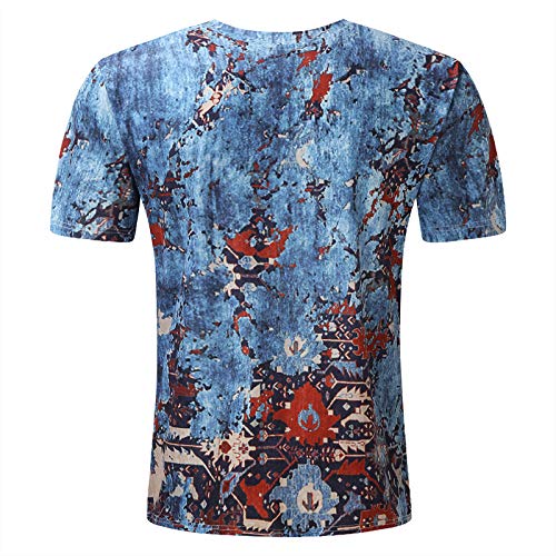 Dasongff Camiseta de manga corta para hombre con impresión 3D, camiseta de manga corta, informal, ajustada, con divertido cuello redondo en 3D