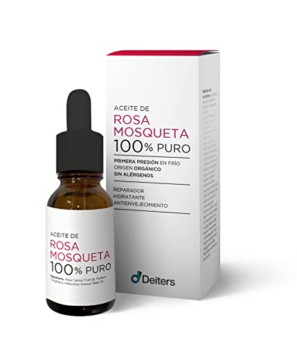 DEITERS - Aceite Rosa Mosqueta Puro, Rosa Mosqueta para Cicatrices, Reductor de Cicatrices, Quita Manchas, Frasco Cristal Cuentagotas 15 ml