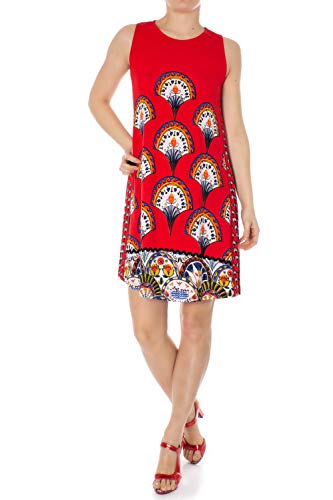 Desigual Abanicos Vento Vestido, Rojo (Rojo Roja 3061), XL para Mujer