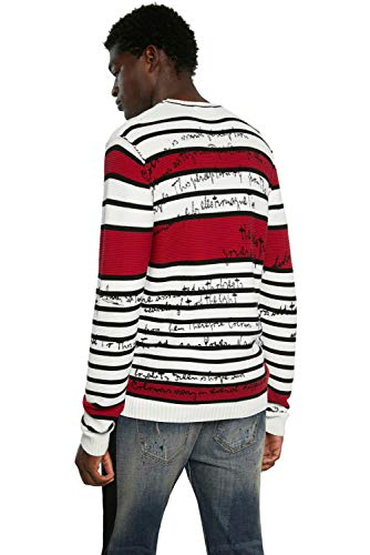 Desigual Jers_atlantico Sudadera, Blanco, M para Hombre