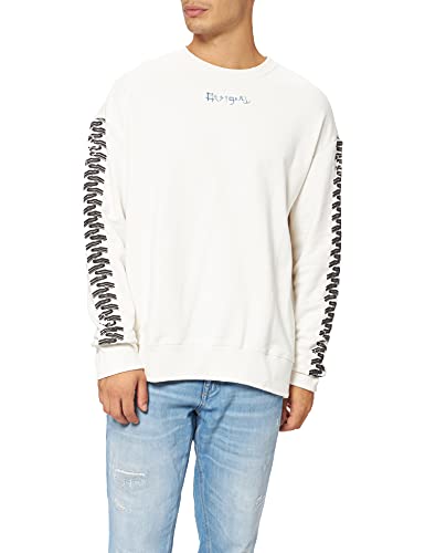 Desigual Sweat_Tires Sudadera, Blanco, M para Hombre