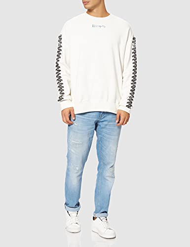 Desigual Sweat_Tires Sudadera, Blanco, S para Hombre