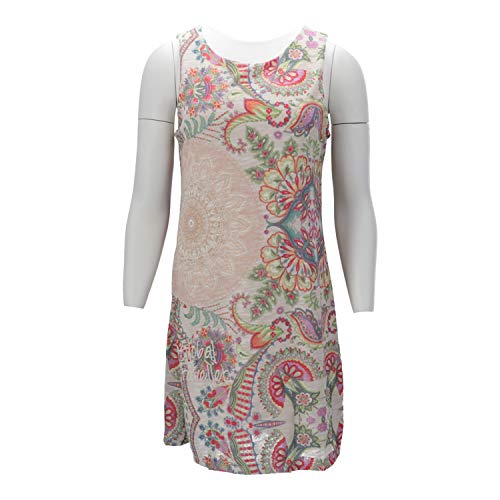 Desigual Vest_LÁGRIMA VALKIRIA Vestido, Beige (Crudo Shiny 1024), Medium para Mujer