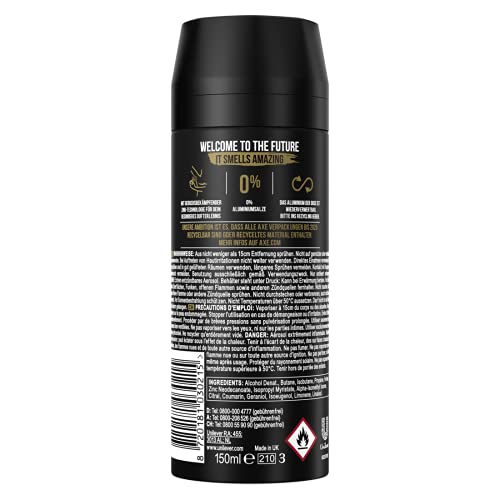 Desodorante Axe Gold Temptation sin sales de aluminio, 150 ml, 3 unidades (3 x 150 ml)