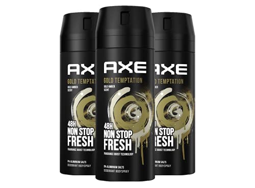 Desodorante Axe Gold Temptation sin sales de aluminio, 150 ml, 3 unidades (3 x 150 ml)