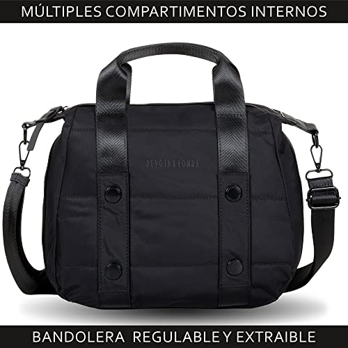 Devota y Lomba. Bolsos de Hombro Bandolera. Bolso Bandolera Mujer. Bolso Calidad. Cremallera. Idea Regalo. Bolsos para Diario. 32 x 23 x 13 cm. Plex 227966-01. Color Negro