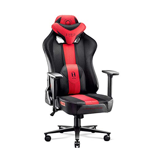 Diablo X-Player 2.0 Silla Gaming Oficina Apoyabrazos 3D Diseño Ergonómico Cuello/Cojín Lumbar Antracita-Carmesí Normal (L)