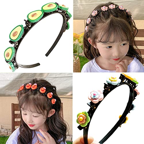 Diadema para Niñas con Pinzas Diadema con Pinzas para el Pelo Banda Pelo de Horquilla Diadema con Pinzas Horquillas Peinado Lindos Accesorios el Cabello Flores y Pinzas Diademas con Clips 2 Piezas