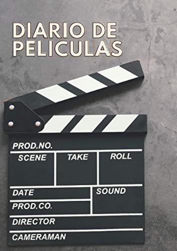 Diario de películas Cuaderno de cine para cinéfilos: libro de registro para tus reseñas de películas y series vistas. Regalo para amantes del cine. A5.