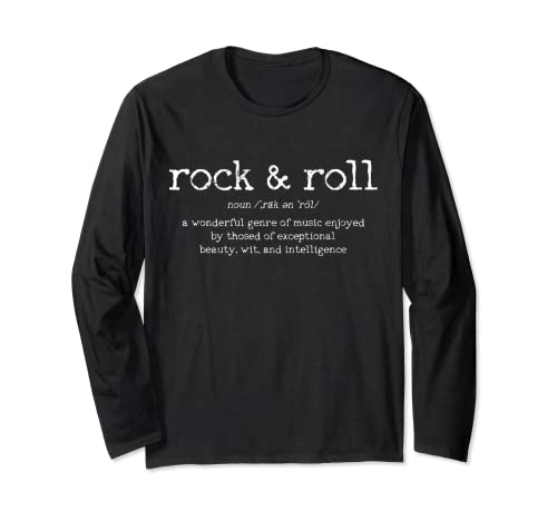 Diccionario de definición de rock and roll regalo divertido de música rock Manga Larga