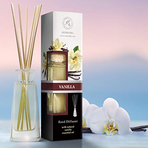 Difusor de Varillas Aromáticas Vainilla - 100ml - Difusores de Aromas - Aromaterapia - Difusor Perfumado - Ambientador de Varillas de Rattan - Varitas Aromáticas - Difusor con Palitos de Ratán