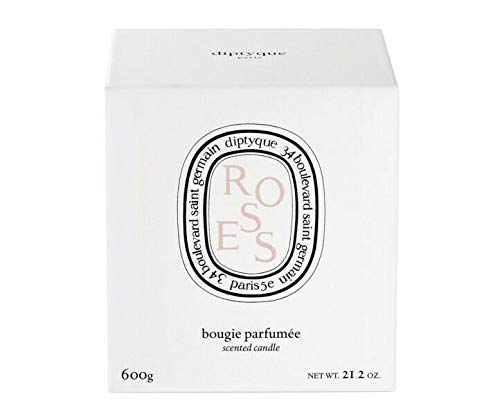 Diptyque Roses Candle - Vela de porcelana (600 g, 100 h, tiempo de combustión)