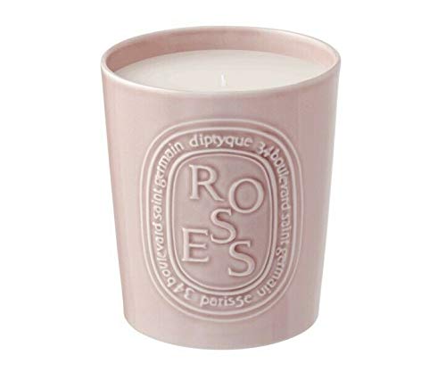 Diptyque Roses Candle - Vela de porcelana (600 g, 100 h, tiempo de combustión)