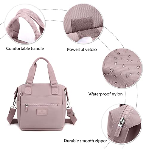 DIRRONA Moda Bolsos Bandolera Nylon Bolso de Mujer Viajes Bolso Bandolera Nylon Bolso Trabajo Compras Bolsos Cruzados Mujer Multibolsillos Uso Diario Bolso Casual Púrpura