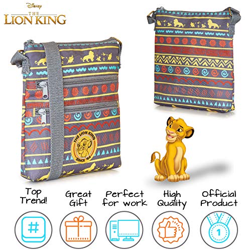 Disney Bolso de Mano Con Diseño El Rey León Para Mujer Niña, Bolso Bandolera Estampado Lion King, Bolsos Cruzados Para Ocio, Viaje, Colegio, Festival, Regalos Para Chicas Mujeres