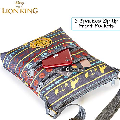 Disney Bolso de Mano Con Diseño El Rey León Para Mujer Niña, Bolso Bandolera Estampado Lion King, Bolsos Cruzados Para Ocio, Viaje, Colegio, Festival, Regalos Para Chicas Mujeres